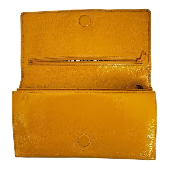 Hobo International Large Patent Leather Women's Clutch Wallet | Orange Y2k - Picture 5 of 15